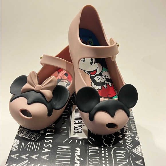🆕w box Mini Melissa Disney Minnie Mouse & Mickey Mouse girls shoes size 9T - Picture 1 of 4